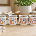 Matching Cousin Crew enamel mug for the cousins - The Custom Co