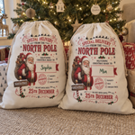 Personalised Santa special delivery Christmas sack, roomy sack for Christmas morning - The Custom Co