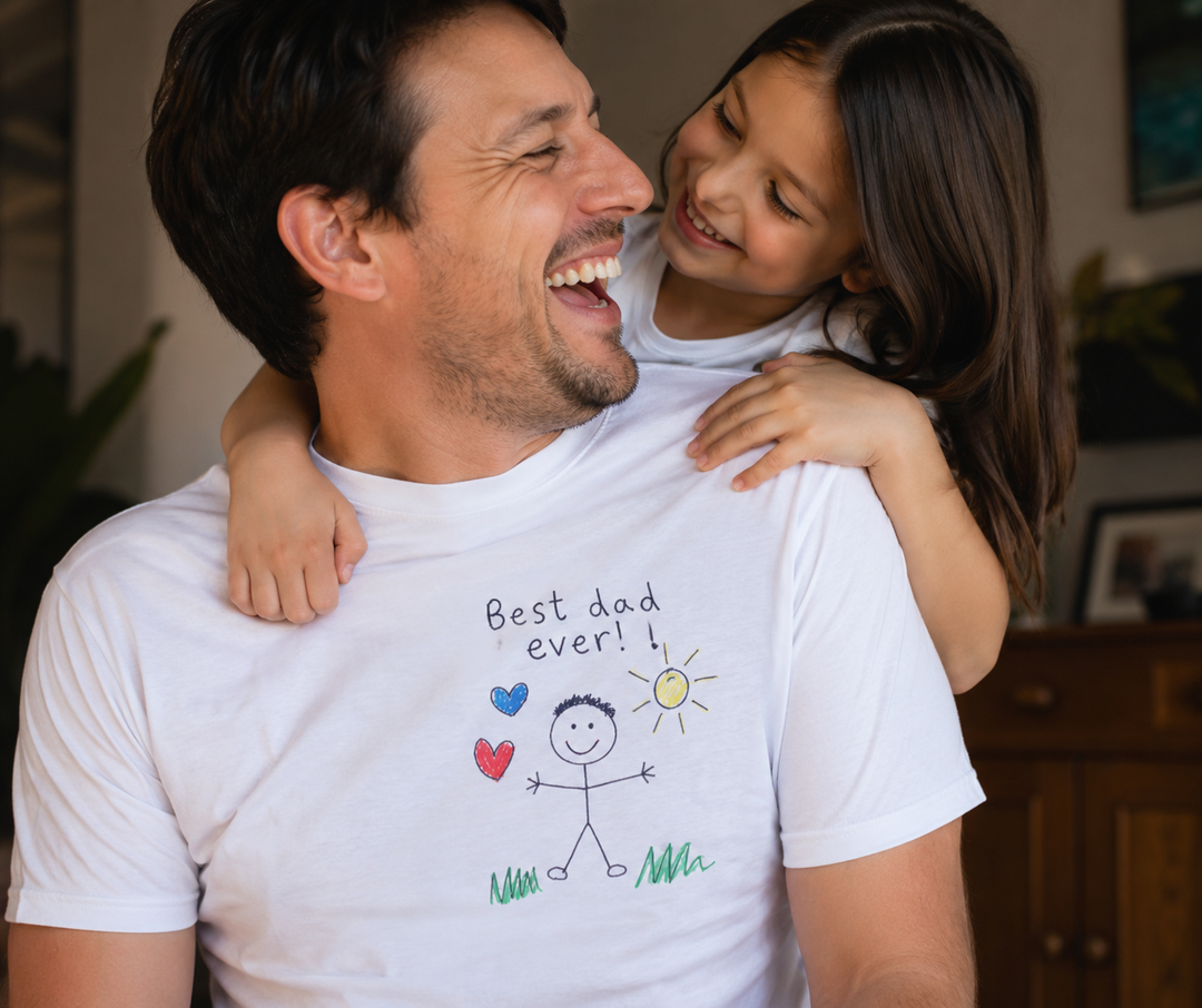 Personalised Kids Drawing T-Shirt for Dad