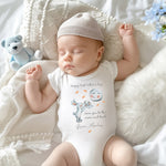 Personalised baby onesie for Father’s Day with bunny and moon design