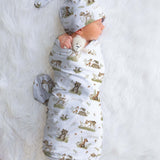 forest animals baby swaddle