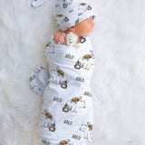 Personalised Swaddle & Beanie Set