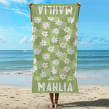 quick dry towel green daisy