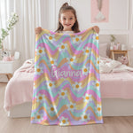 Personalised flower Blanket – floral retro design for girls