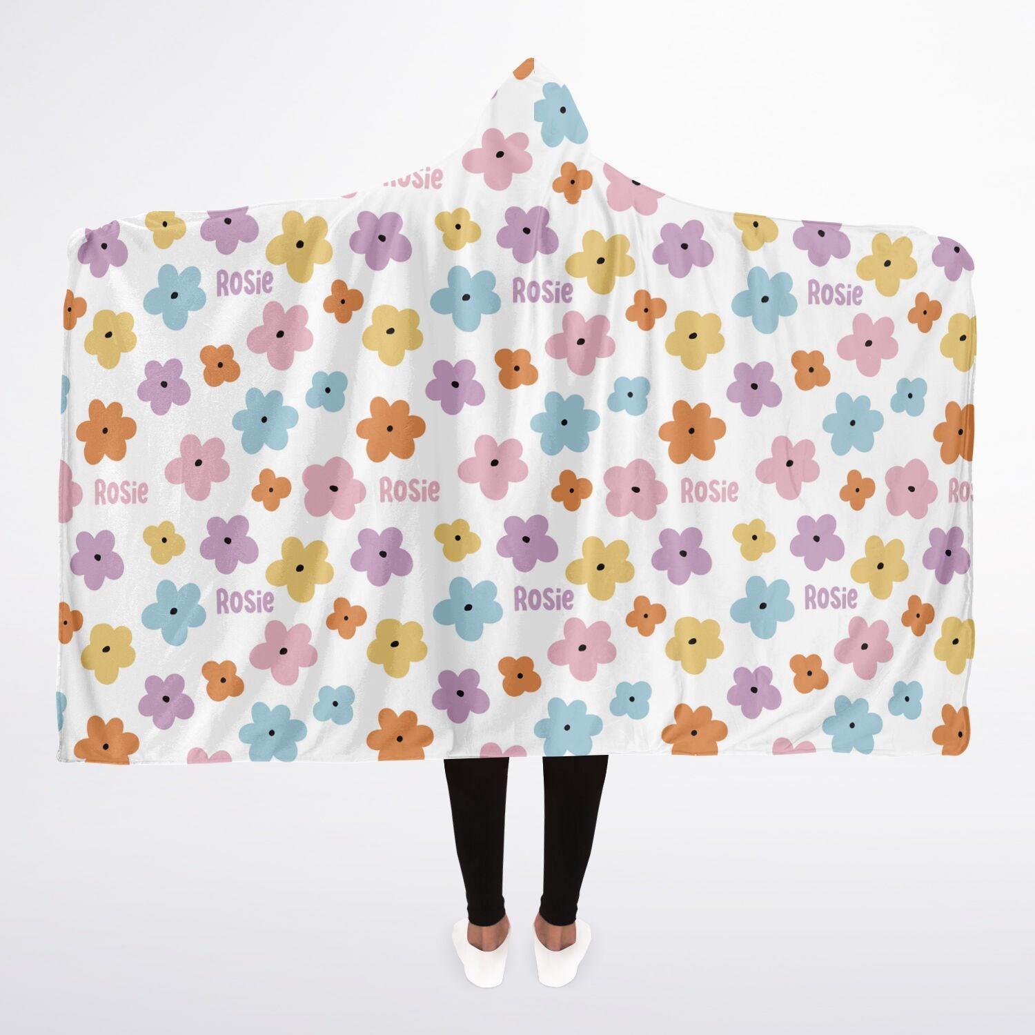 PERSONALISED FLORAL HOODED BLANKET