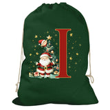Initial Christmas Drawstring Sack - Santa Claus