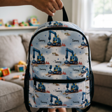 Personalised small daycare backpack in durable Oxford fabric, first day of daycare gift