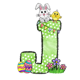 Easter Parade Initial Enamel Mug