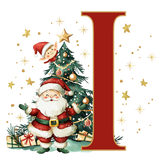 Santa Initial Kids Apron
