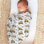 Personalised muslin swaddle wrap with baby name, soft breathable fabric, 120x120cm, ideal for newborns and gifting