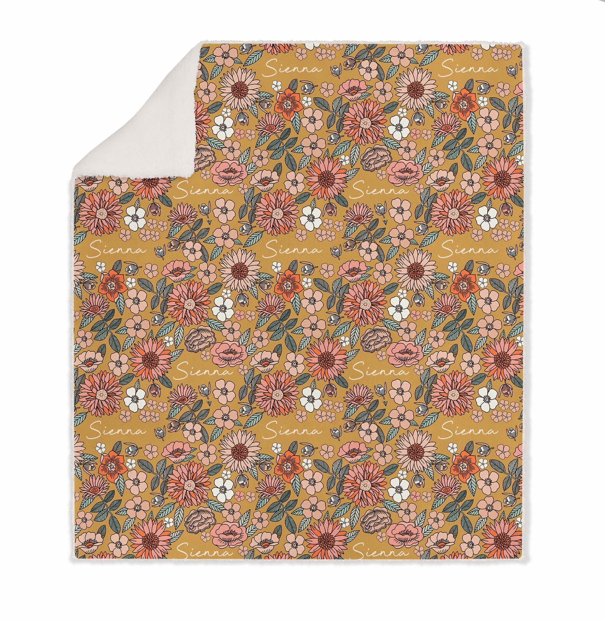 FLORAL SHERPA BLANKET FOR KIDS