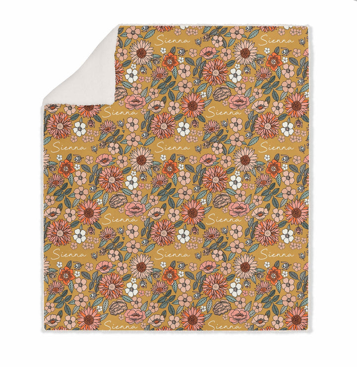 FLORAL SHERPA BLANKET FOR KIDS