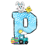 Easter Cars Initial Enamel Mug