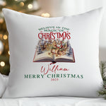 Custom Christmas cushion for kids with Believe in Magic design