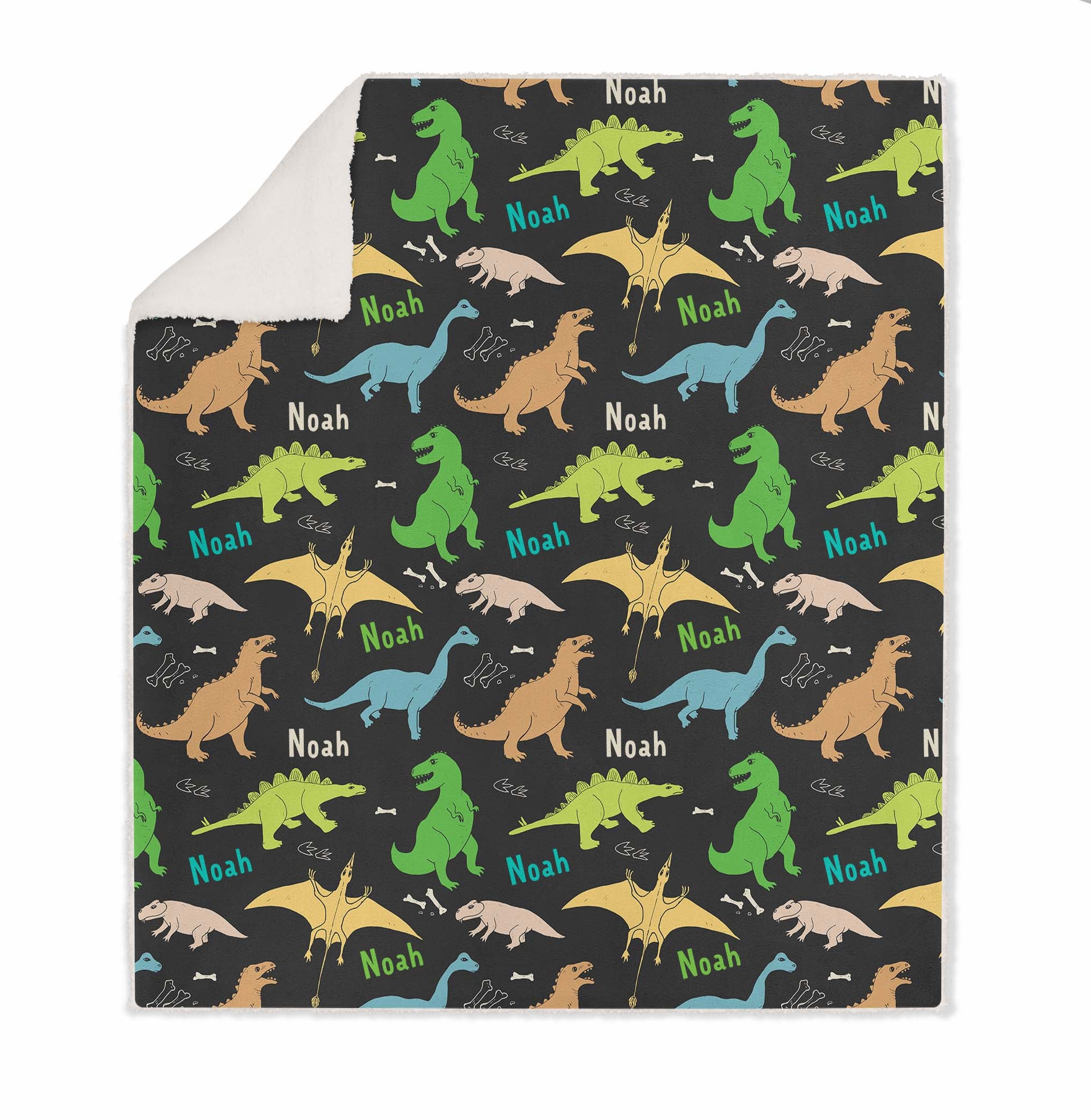 DINOSAUR KIDS BLANKET SHERPA