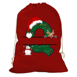 Initial Christmas Drawstring Sack - Reindeer