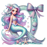 Mermaid Initial Hooded Towel
