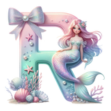 Mermaid Initial Hooded Towel