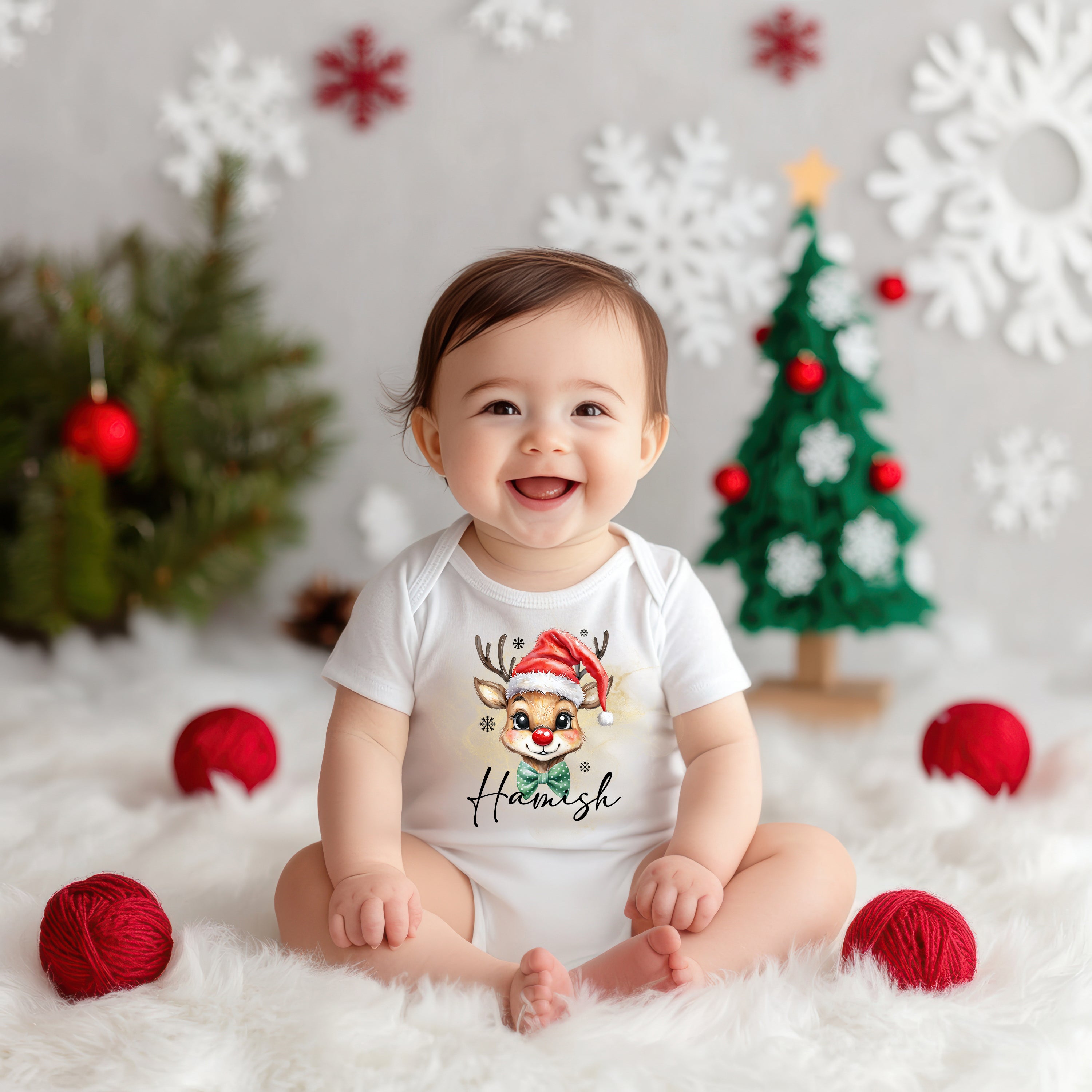 Santa Reindeer Onesie - Boy