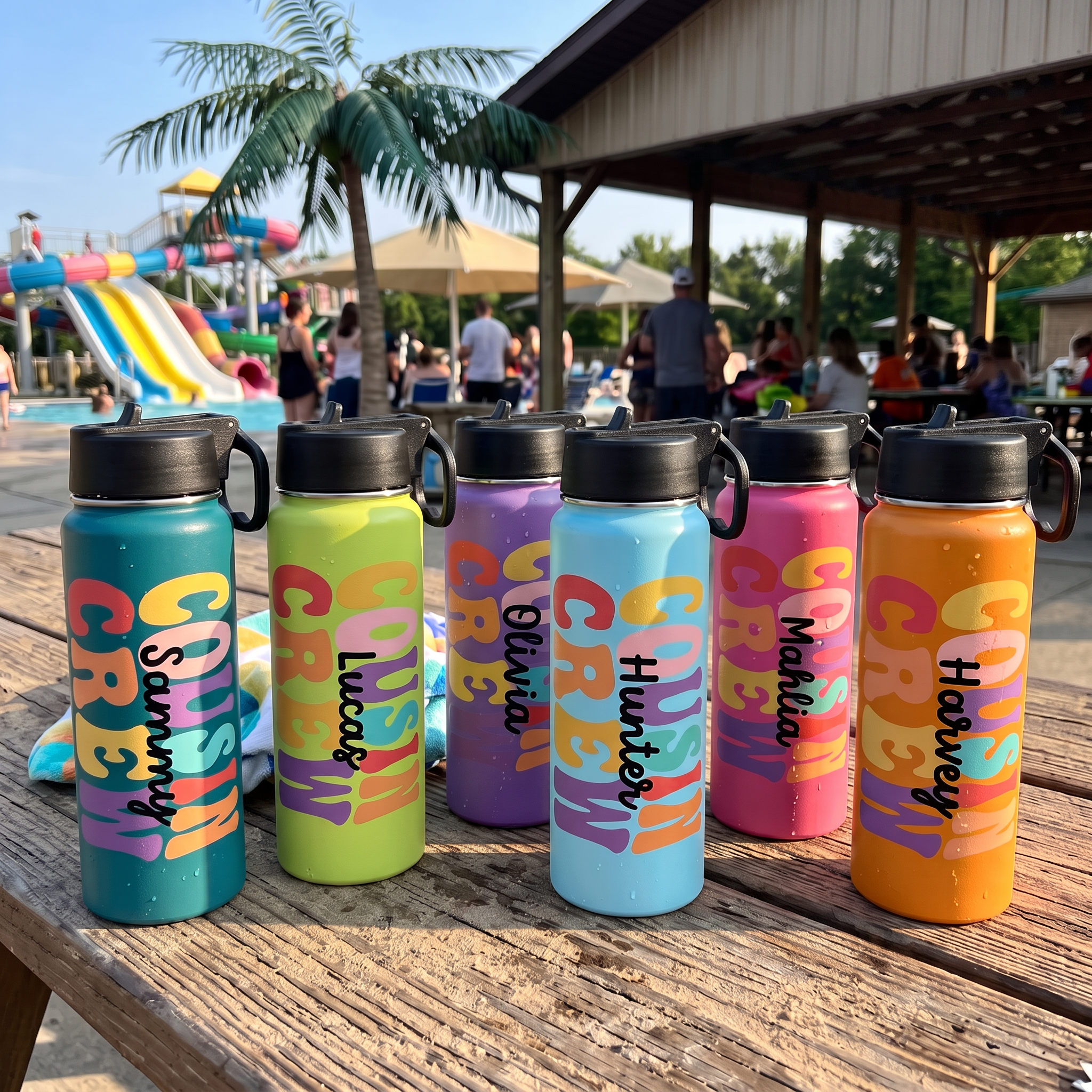 Personalised Cousin Crew drink bottle keepsake gift idea - The Custom Co