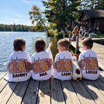 Thanksgiving Crew Retro Check beach towel personalised with each name, Thanksgiving gift