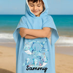 BLUE HOOED BEACH TOWEL FOR BOYS