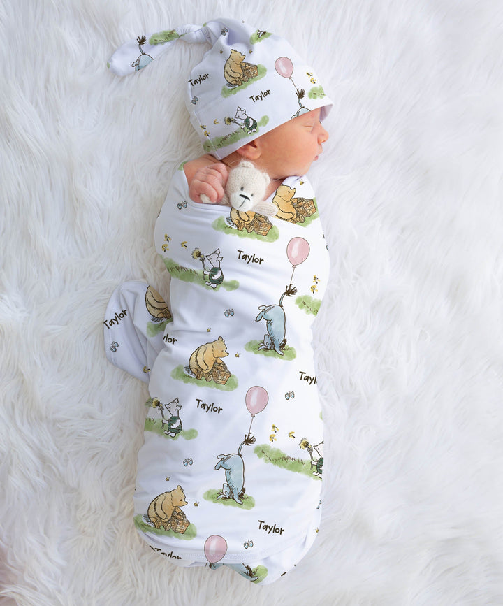 Personalised Swaddle &amp; Beanie Set