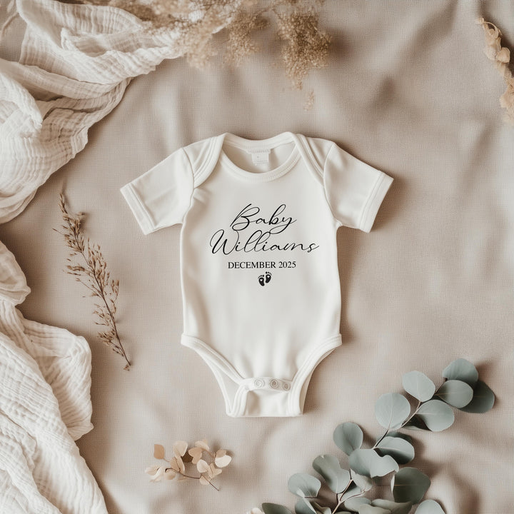 personalised Baby Announcement Onesie