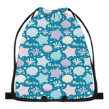 seashell drawstring bag