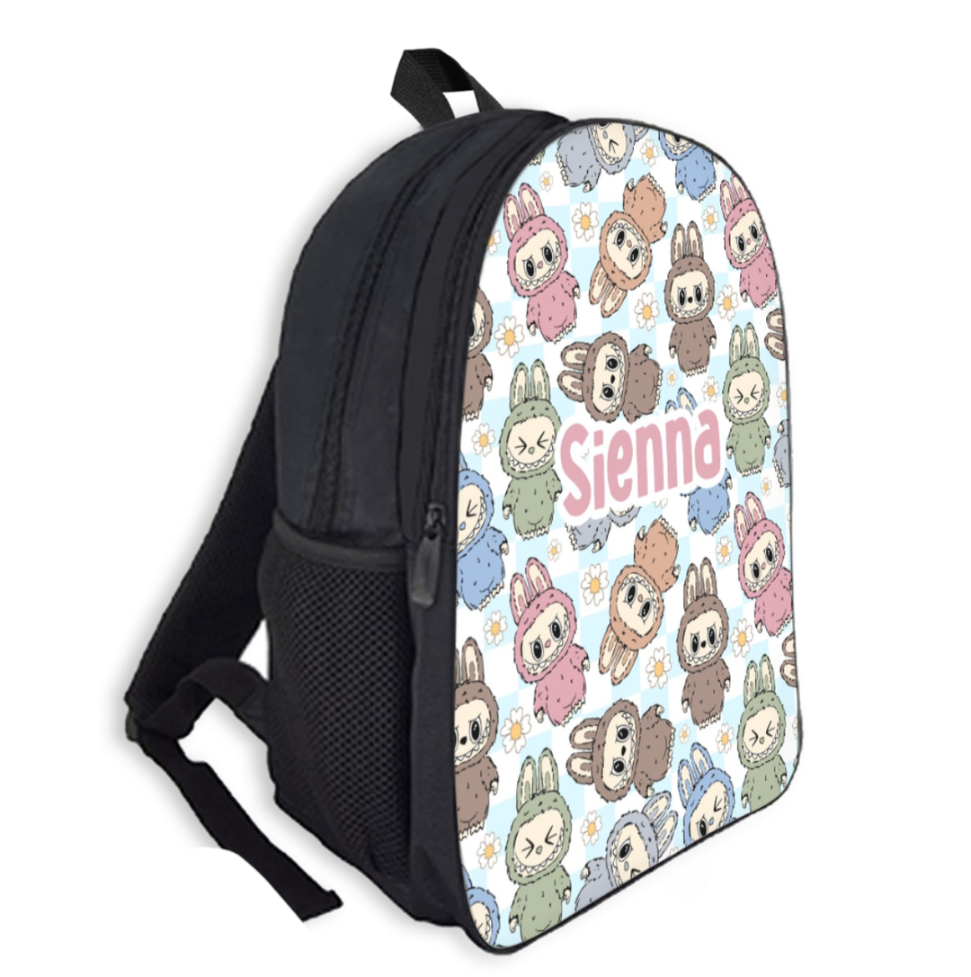 Custom Name Double Pocket School Bag