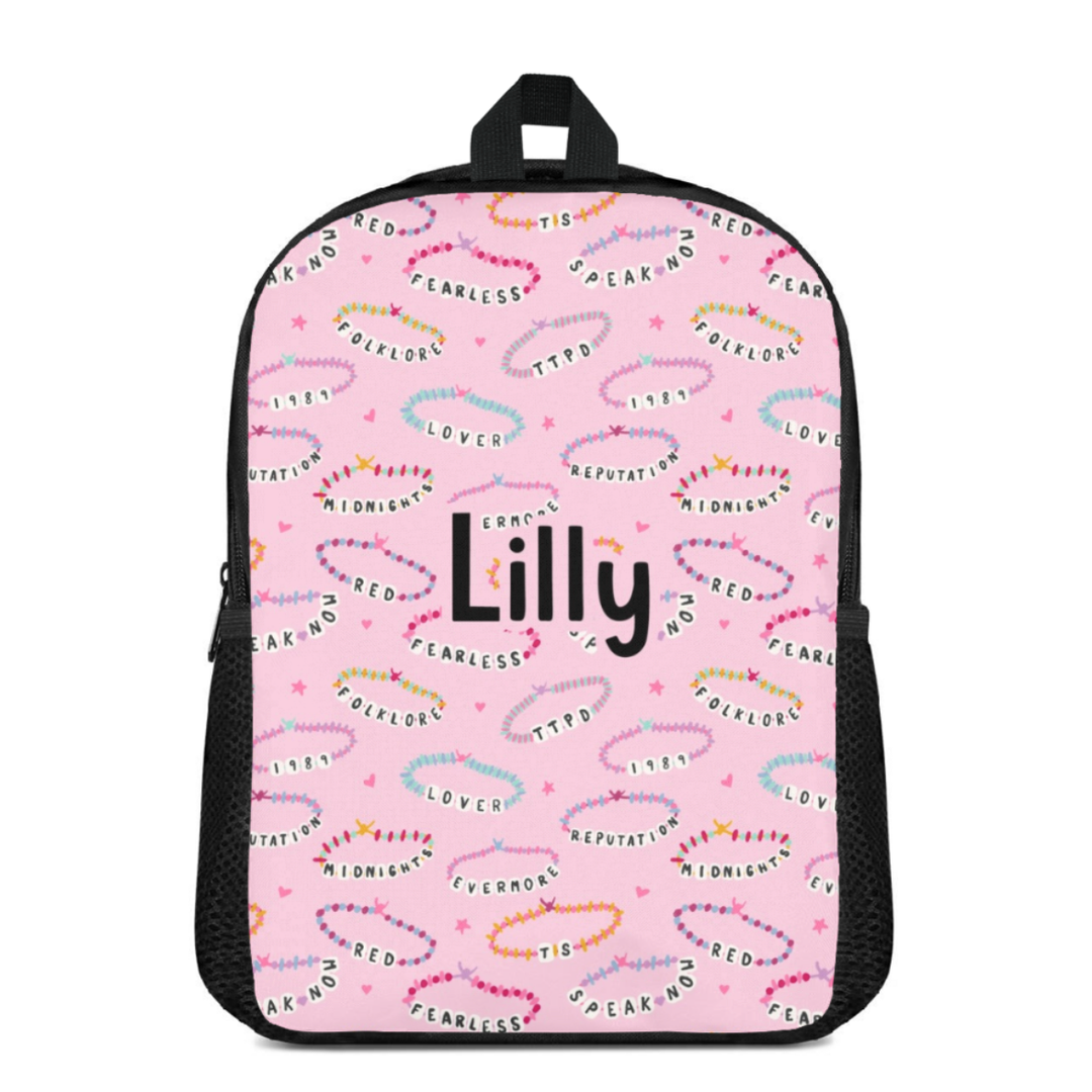 Custom Name Double Pocket School Bag