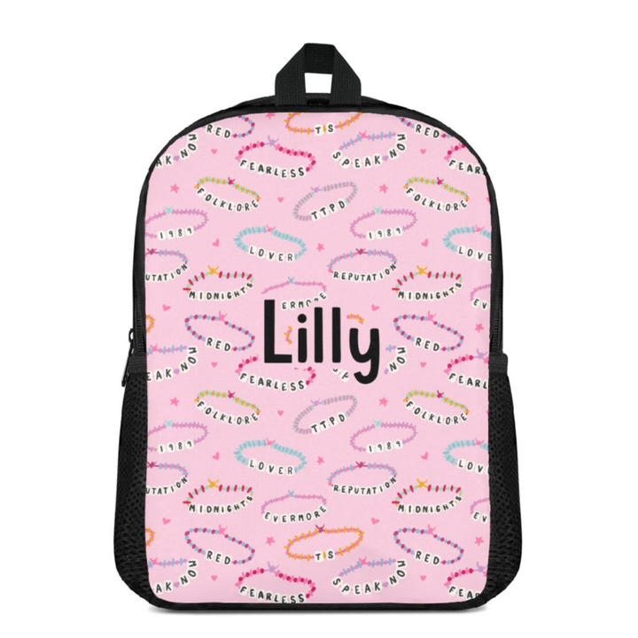Custom Name Double Pocket School Bag