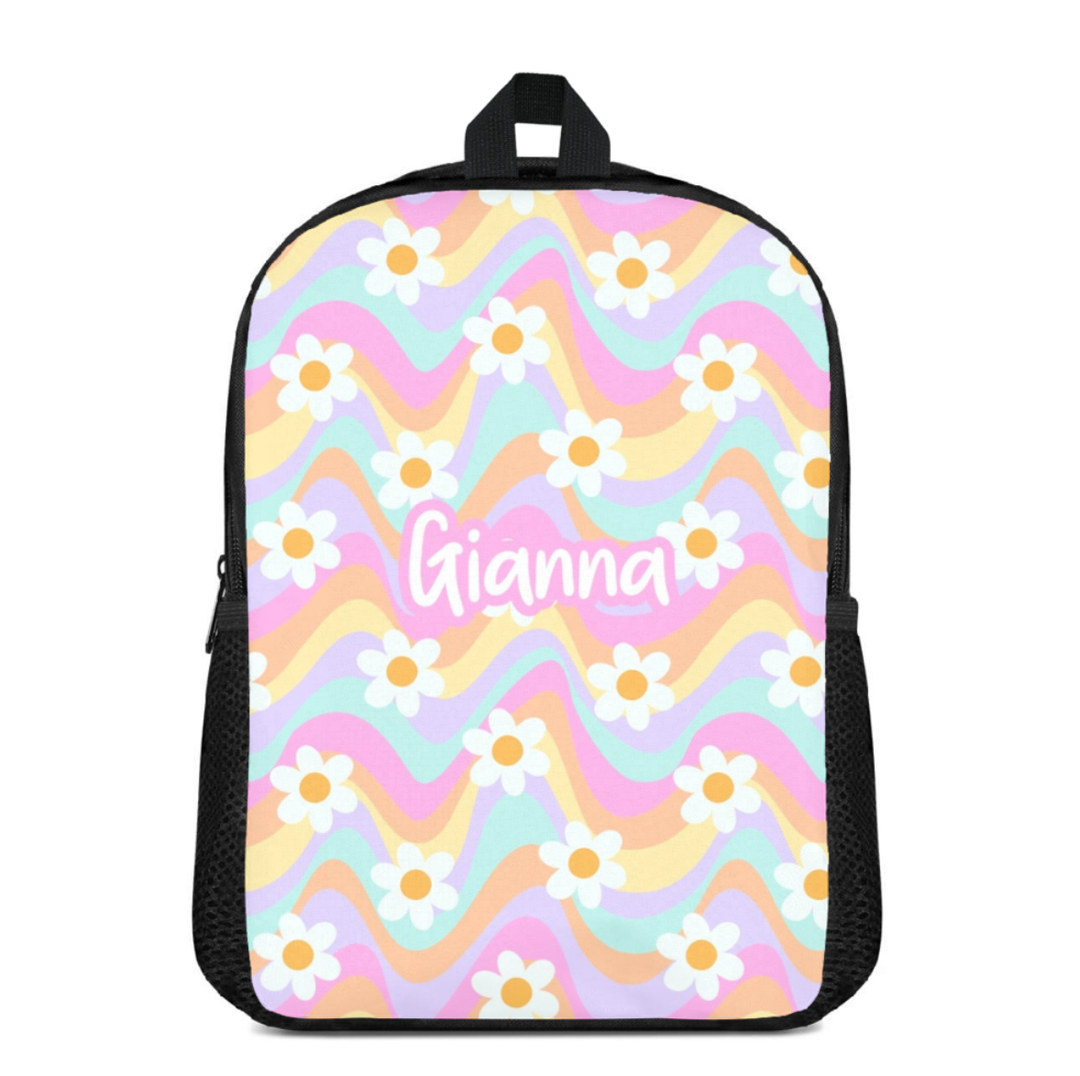Custom Name Double Pocket School Bag