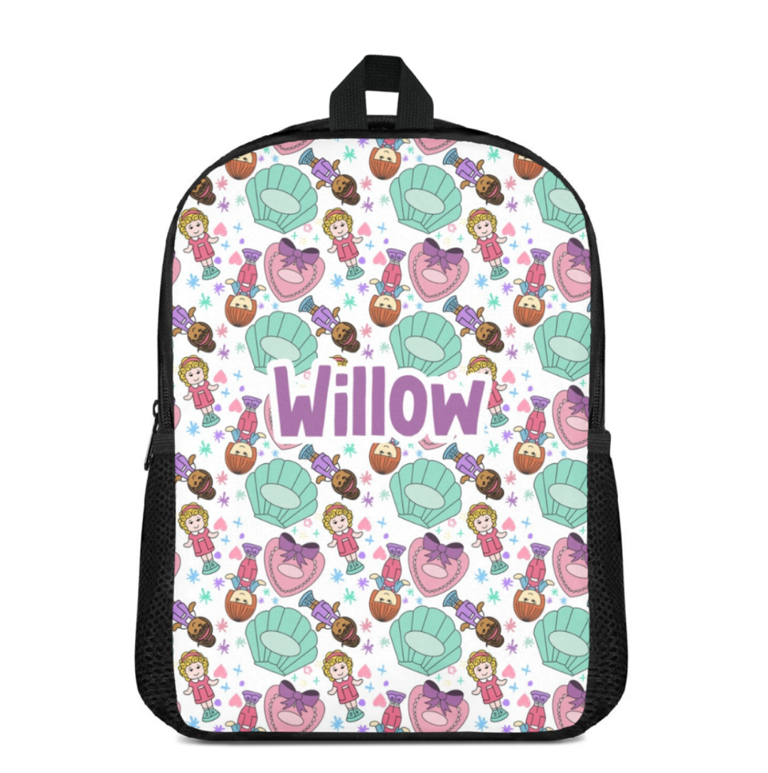 Custom Name Double Pocket School Bag