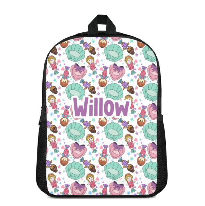 Custom Name Double Pocket School Bag