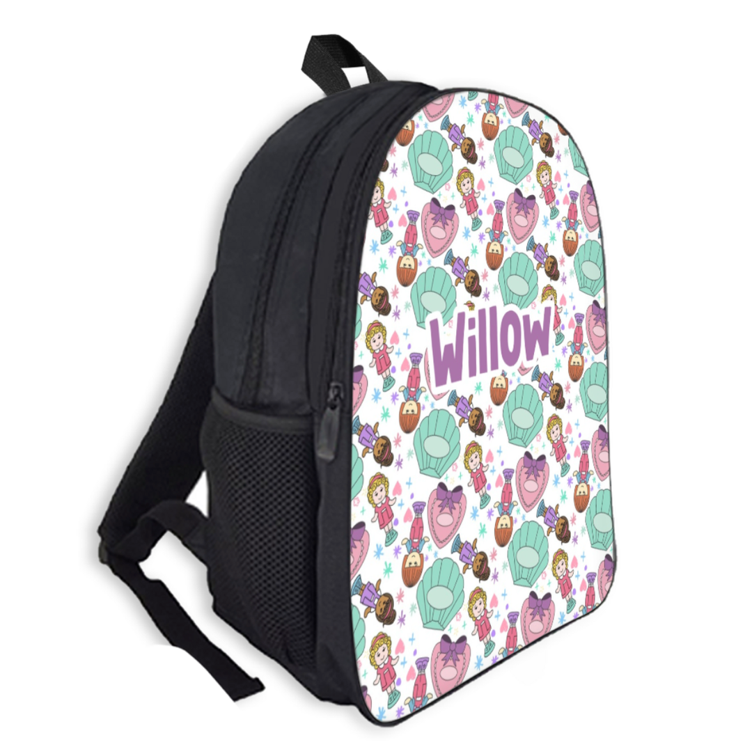 Custom Name Double Pocket School Bag