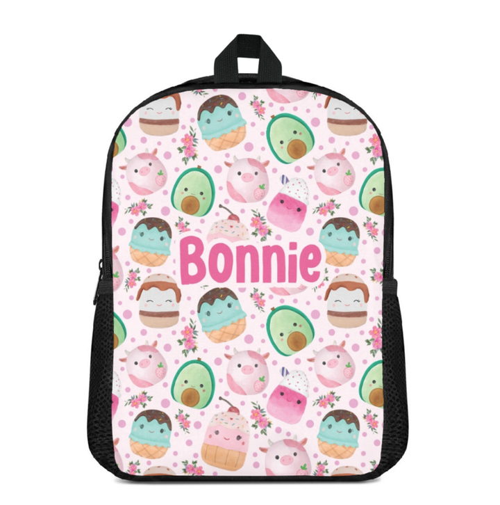 Custom Name Double Pocket School Bag