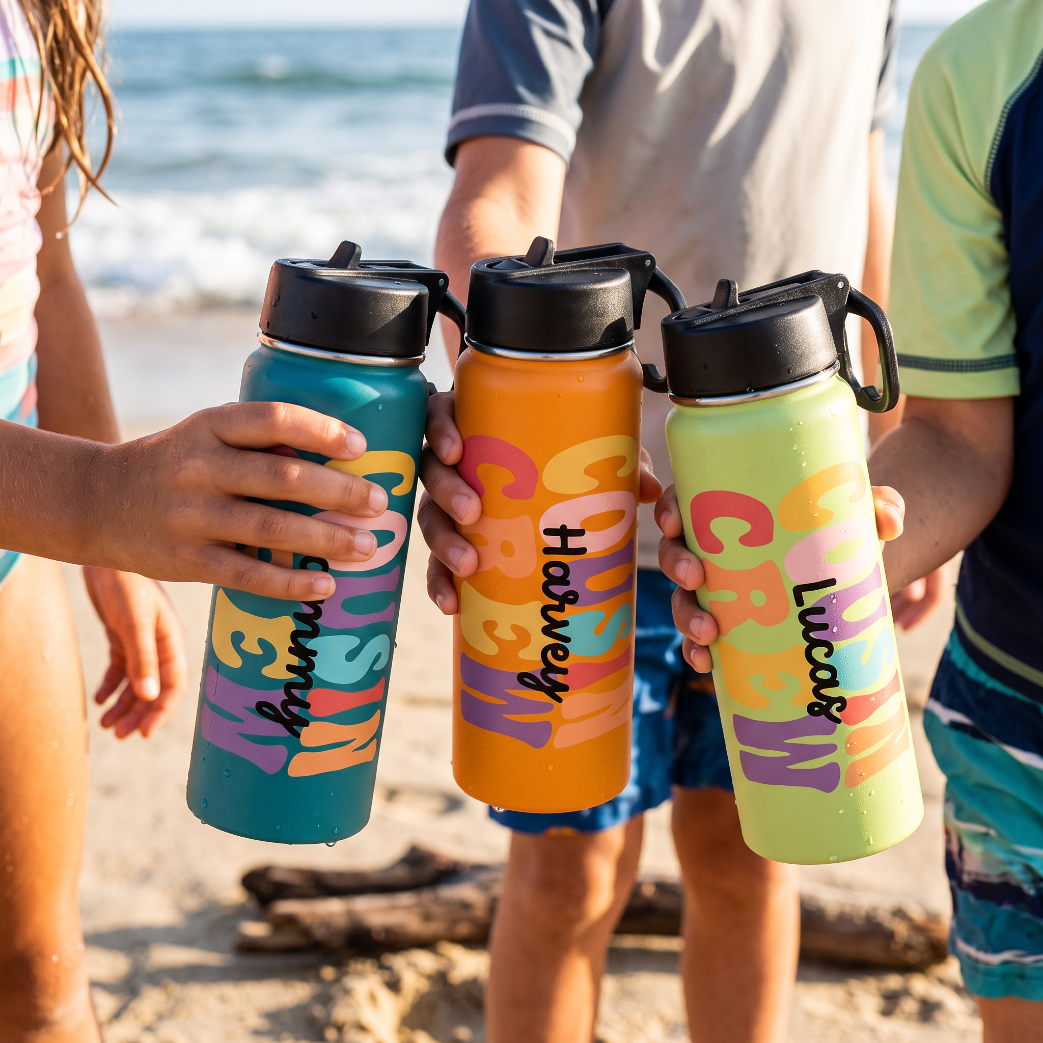 Cousin Crew personalised drink bottle with custom names - The Custom Co