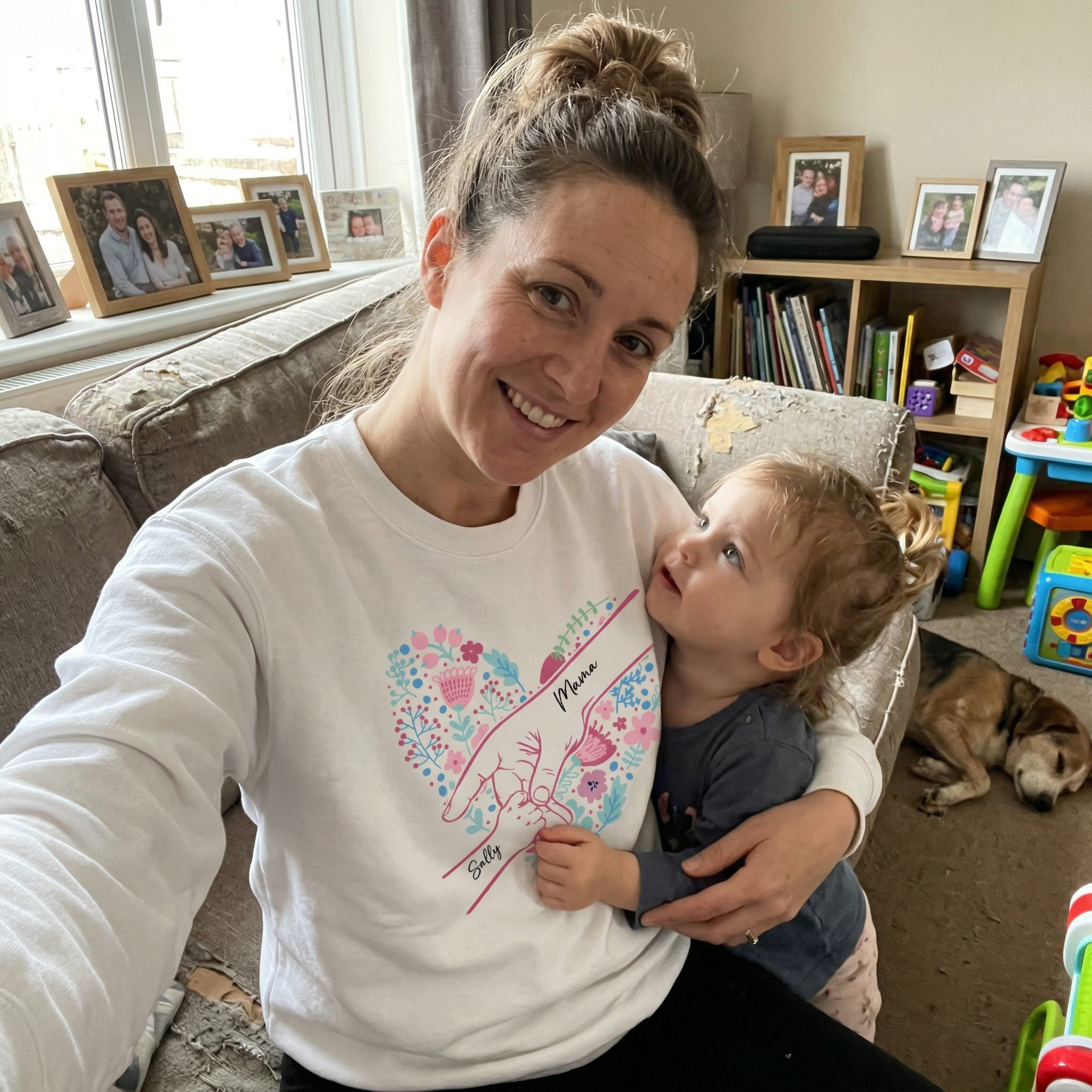 Personalised Floral Heart Sweatshirt