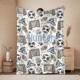 Personalised soccer Blanket – Boys sport Design