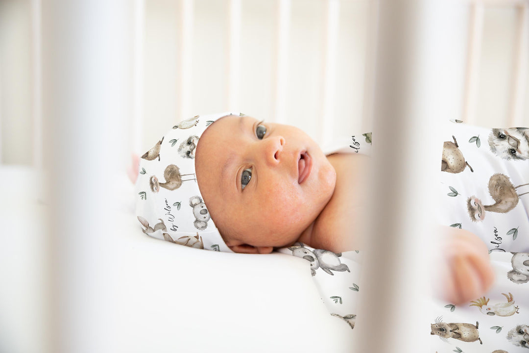 Personalised Swaddle &amp; Beanie Set