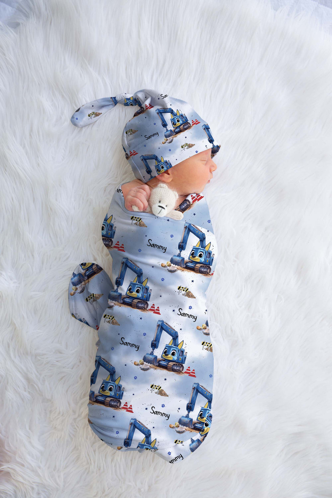 Personalised Swaddle &amp; Beanie Set