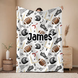 Personalised touchdown Blanket – kids Gridiron Design