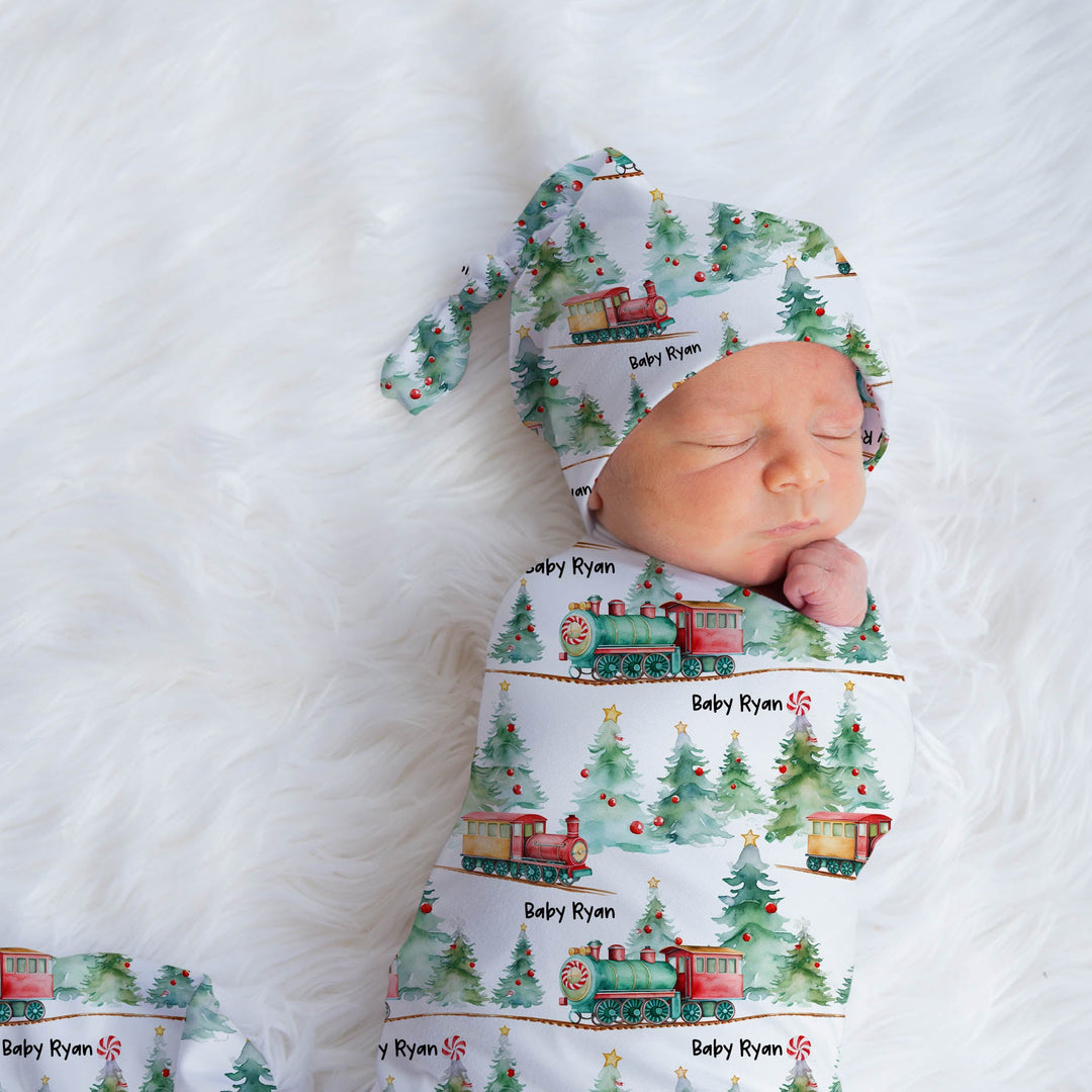 Christmas Swaddle Wrap &amp; Beanie