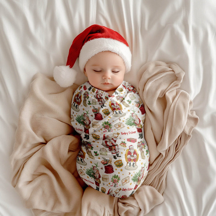 Christmas Swaddle Wrap &amp; Beanie