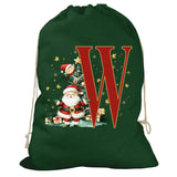 Initial Christmas Drawstring Sack - Santa Claus