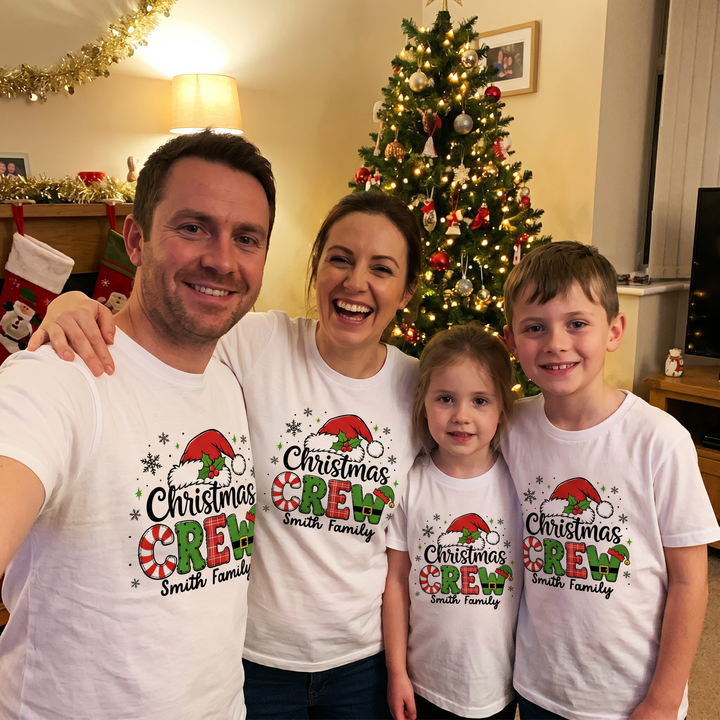 Personalised Christmas Crew Family T-Shirt