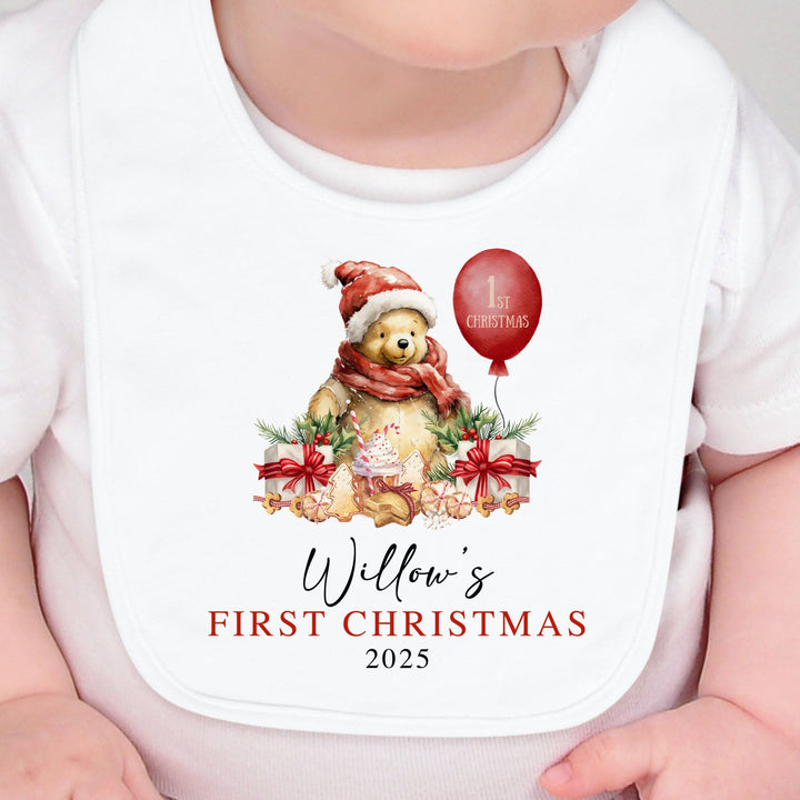 Winnie The Pooh Christmas Bib