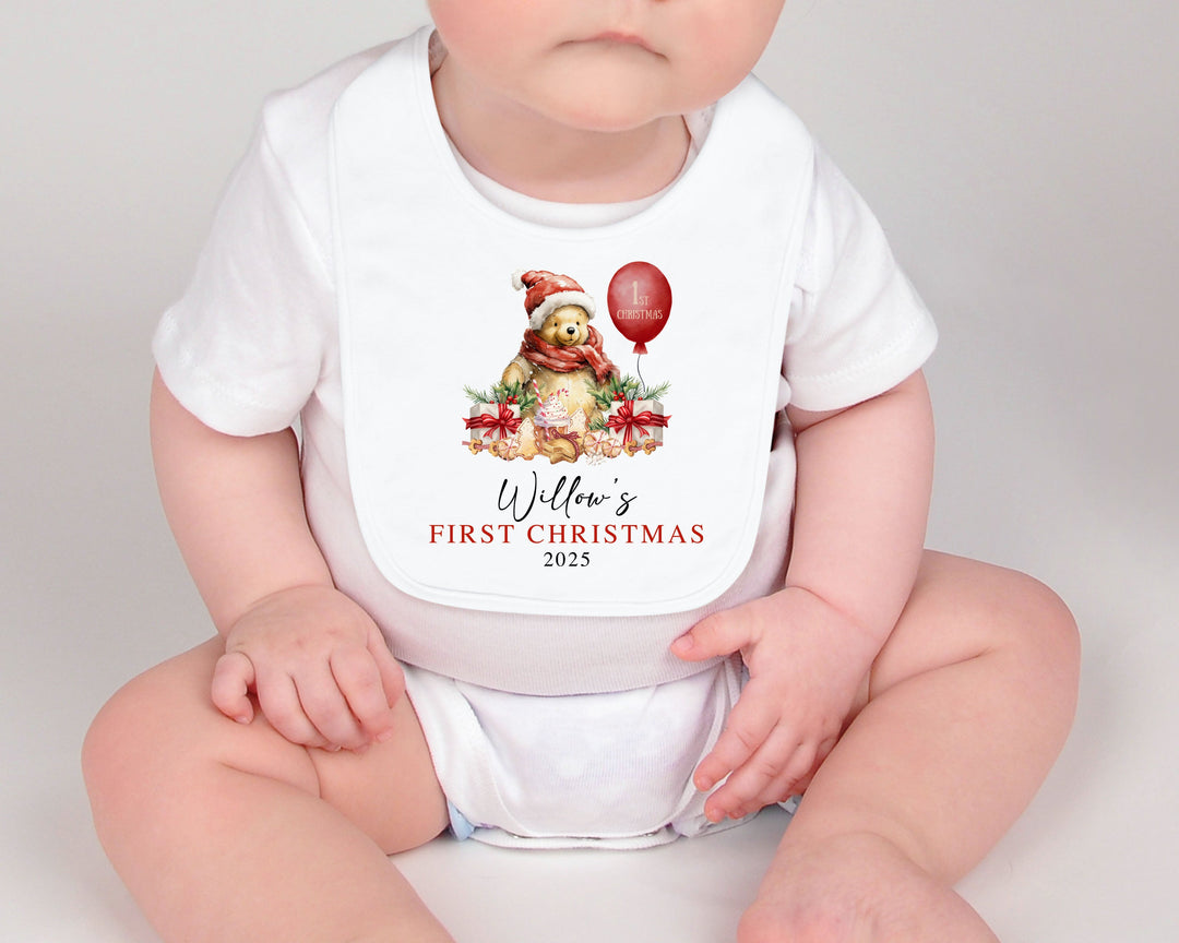 Winnie The Pooh Christmas Bib