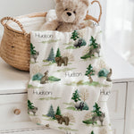 personalised baby blankets woodland